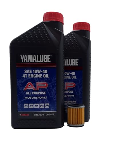 Image of Yamaha YFZ 450R (2009-2023) Oil Filter Change Kit Yamaha Part# 5D3-13440-09-00 and 2 Quarts All Purpose LUB-10W40-AP-12