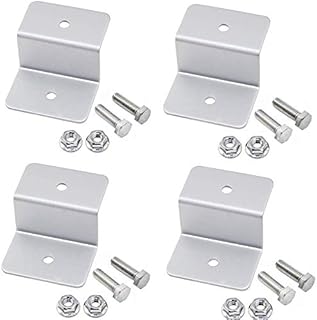 4Pcs Solar Panel Mount Mounting Z Bracket Set Kits Aluminums Solar Panel Z Brackets with Nuts and Bolts for RV Boat Car Truck Caravan Solar Cell Panel Roof Mount
