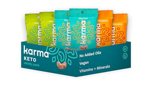 Image of Whole 30 Variety Pack Cashews by Karma Nuts, Whole, Roasted, Vegan, Zero Sugar, Non GMO, Gluten Free, Low Carb, Low Calorie, Everyday Nut Snack, 1.5 Ounce (6 Snack Packs)