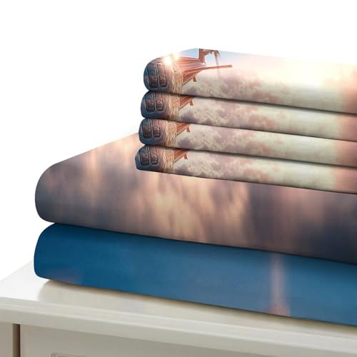 Housse de couette hélicoptère 3D 135x200cm avec taie pour lit simple - 7