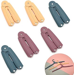 Portable Travel Folding Clothing Hangers for Holiday Camping and Home Clothes Plastic Hangers 6 Pcs Indoor and Outdoor Use