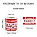 Hybsk This Side Up Fragile Stickers 3x5 inch Handle with Care Shipping and Packing Warning Adhesive Label 100 Per Roll (3x5 inch)