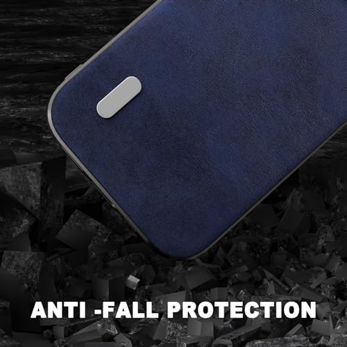 Funda iPhone 15 Pro Max azul HAZARA estuche de cuero ligero para el día a día 4