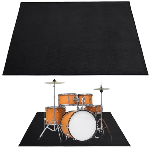 Drum Rug 6Ft x 4Ft Carpet Floor Mat With Non-Slip Grip Bottom - Music Accessories for Jazz...