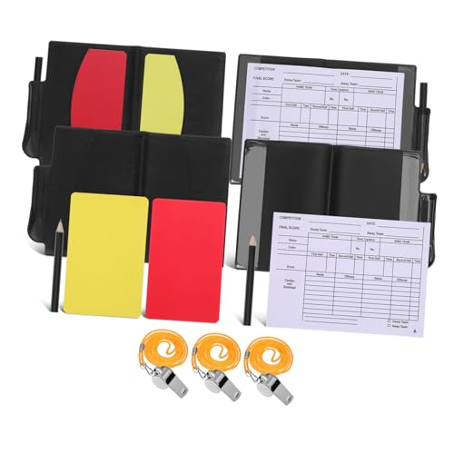 Set Kit árbitro fútbol con tarjetas y silbatos miniatura 1