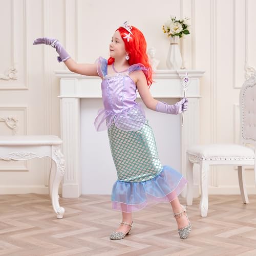 Vestido Princesa Sirena para Niñas 3-10 años miniatura 3
