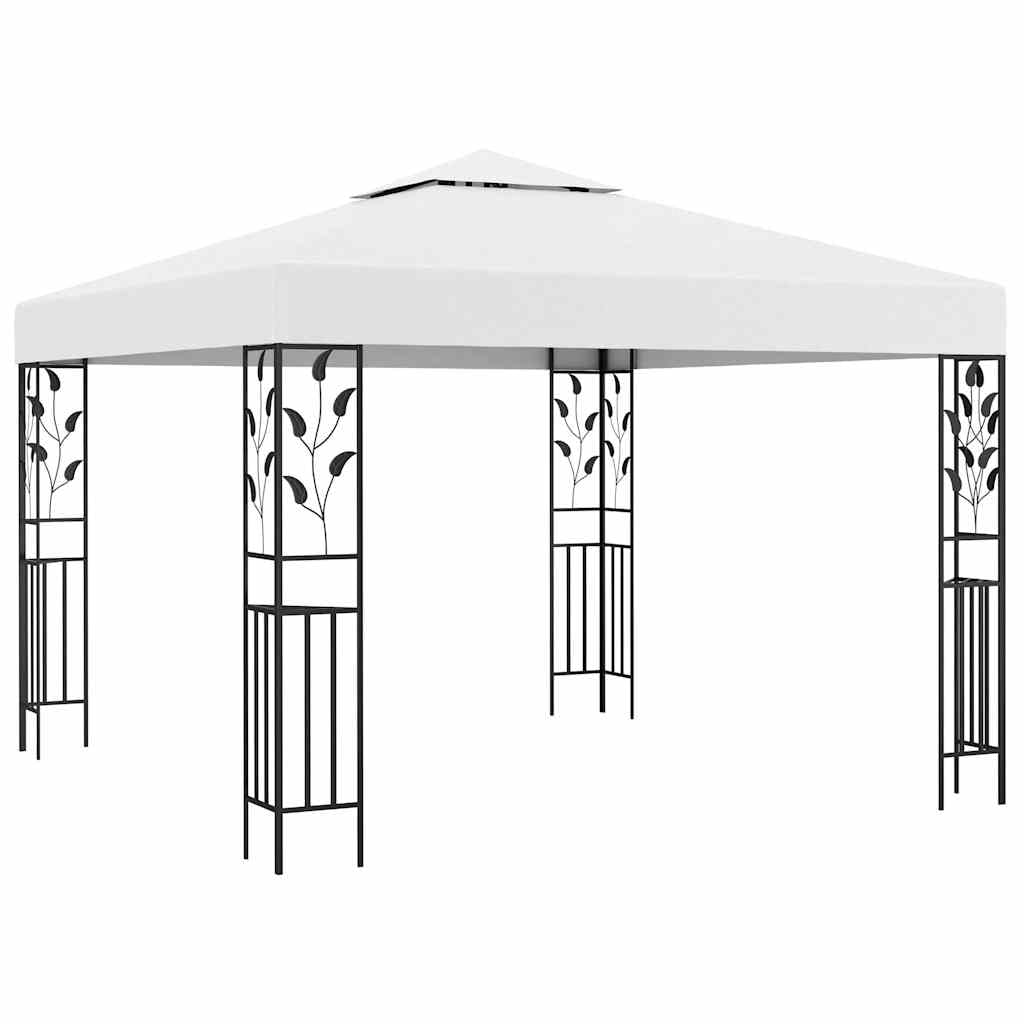 vidaXL Pavillon mit LED-Lichterkette 3x3 m Weiß