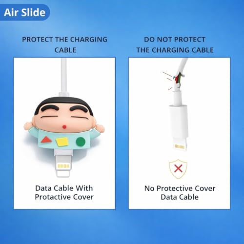 Image of Cable Protector for Apple iPhone Charger 20W /18W Type C, 3D Cute Cartoon Case Adaptor Cover Full Cable Connection Protectors Protective Protection Wire Sleeves Guard (Shinchan)