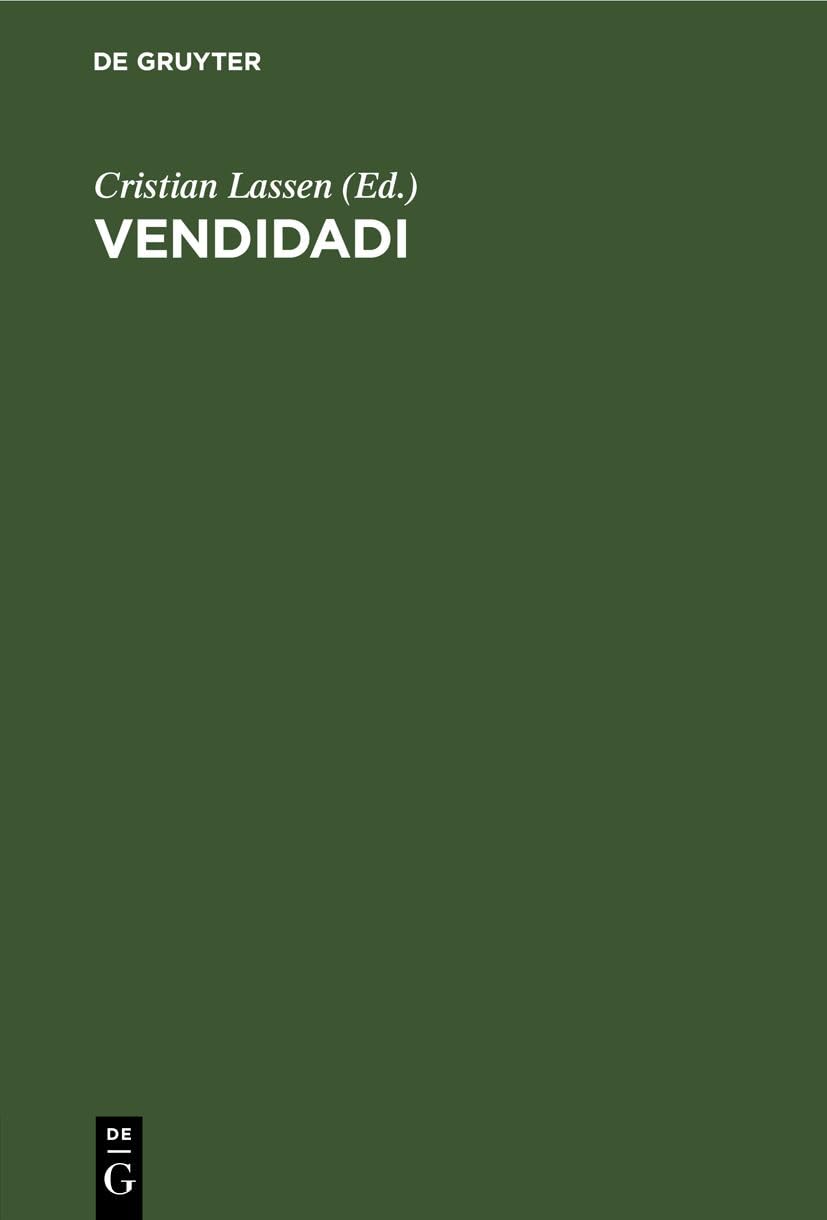 Vendidadi: Capita Quinque Priora (Latin Edition)