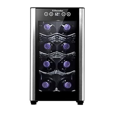 Adega ACB08 Electrolux 8 garrafas 1 Porta Preta Acabamento em Alumínio - Bivolt