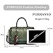 Imagen de PORRASSO Bolsos de Mujer Retro Bolso Bandolera Bolsa de Hombro Señoras Bolso de Mano Impermeable Bolsa de Mensajero de Cuero PU Viajes Trabaja Citas Bolso Boston Verde