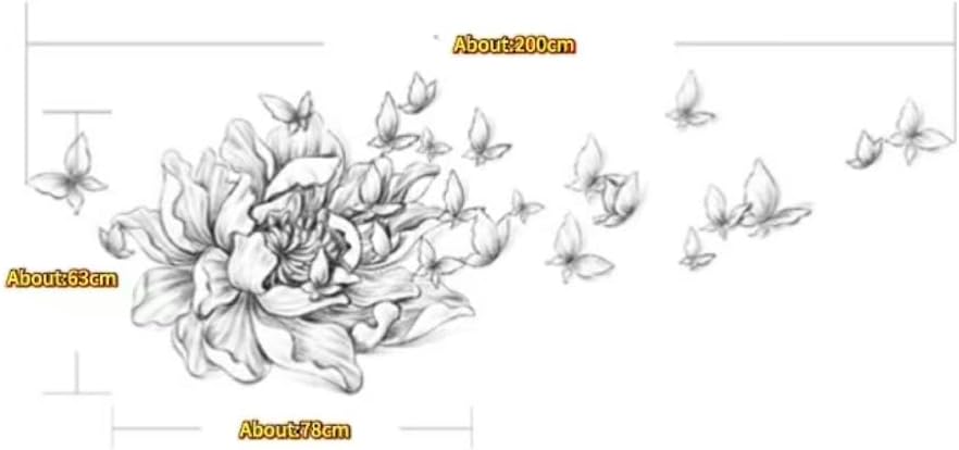 DIY 17 PCS Wall Stickers Bedroom Sofa Background Wall Home Decoration Flower and Butterfly Wall Stereo (Green)