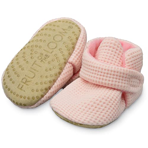 Image of Fruit of the Loom Cozy Thermal Wrap Booties with Non-Skids for Baby Girls, Boys, Unisex