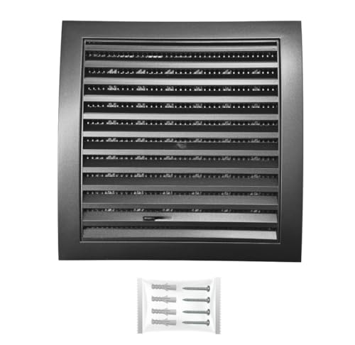 H&C VENT Rejilla Ventilación de 150 x 150mm con Conector │ Extractor de Baño Cocina │ Rejilla Aire Acondicionado Conductos Ventilador Tubo │ Cubiertas de Ventilacion con cierre regulable y Mosquitera