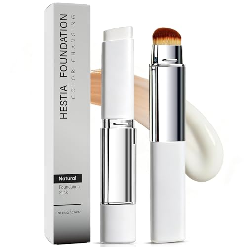 Hestia Foundation Stick Hestia Foundation Color Changing Stick Dual-Ended Foundation Concealer Waterproof & Long-Lasting Hydrating Makeup Natural (1PCS)