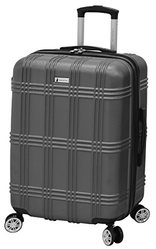 LONDON FOG Kingsbury Expandable Hardside Spinner Luggage, Rose Gold, Checked-Medium 25-Inch LONDON FOG Kingsbury Expandable Hardside Spinner Luggage, Rose Gold, Checked-Medium 25-Inch