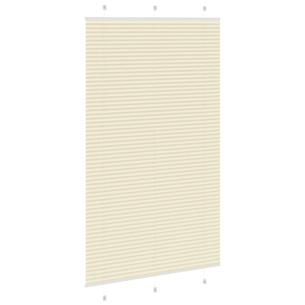 Store plissé crème 120x200cm, 100% Polyester, blickdicht für Privatsphäre, Elegantes Fensterrollo Ohne Bohren, Sichtschutz und Sonnenschutz für Wohnzimmer Schlafzimmer Klemmträger und Montagezubehör