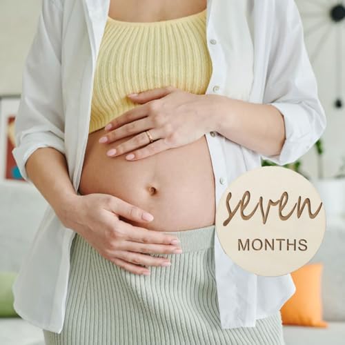 신생아를 위한 목재 아기 월간 이정표, 1-12개월 아기 발표 디스크, 임신 베이비 샤워 선물 (나무 마일스톤 디스크) — 사진 6