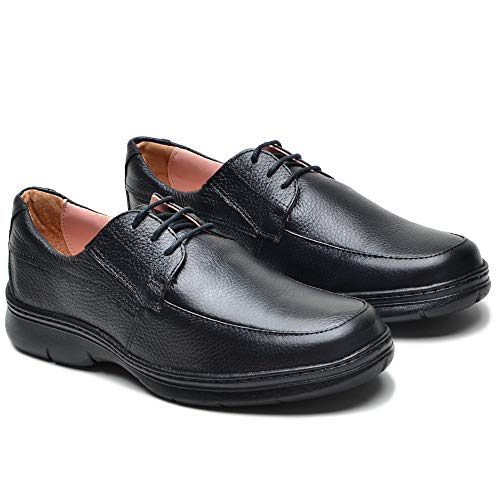 Sapato Social masculino sola antistress leve legitimo couro bovino soft F500 (41, F500 preto)