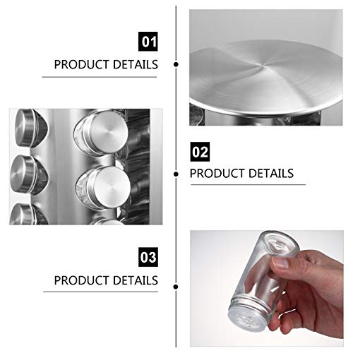 FAVOMOTO Porta-Temperos Giratório 16 Garrafas Organizador de Temperos Porta-Dispensador Giratório de