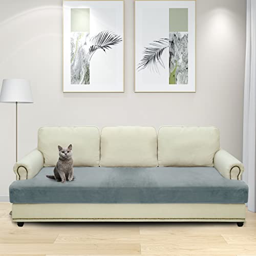 CHELZEN Velvet Sofa Seat Cushion Cover, Stretch Sofa Cushion Slipcovers, Soft Couch Cushion Covers - Image 2