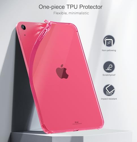 Image of MoKo Clear Case for iPad (A16) 11th Generation 2025, Flowers Pink