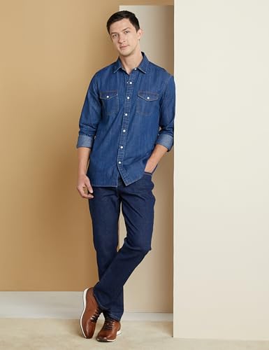 Image of Symbol Premium Men's Casual Cotton Denim Shirt | Regular Fit | Available in Plus Sizes