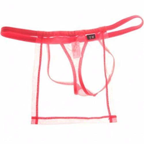XiaoGao_ Men's underwear thin and transparent cloth,S red