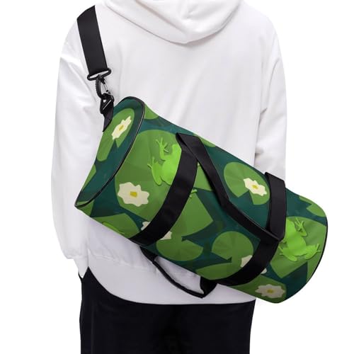 Sac de voyage 45x23x23cm grenouille et feuilles pour camping et randonnée
