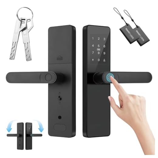 Fechadura Inteligente Biométrica, Fechadura digital avançada com impressão digital - 4 maneiras de desbloqueio, senha virtual, travamento automático, alarme de violação e cilindro de grau C