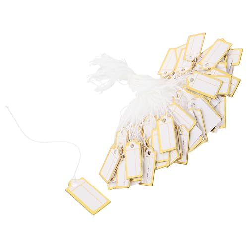 Garneck 200Pcs Price Tags with String Paper Card Labels for Clothing and Accessories Writable...