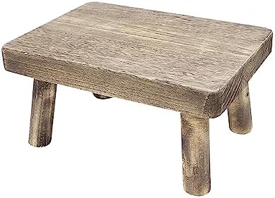 Wooden Step Stool, Bed Stool for High Beds Kitchen, Portable Rectangle Wood Step Stool for Kids and Adults, Indoor & Outdoor Mobility Step Stool, Step Stool for Bedside(Wood)