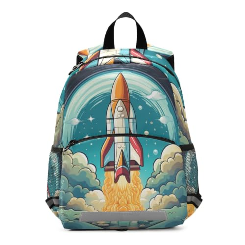 Sac scolaire enfant style fusée pour la rentrée en maternelle