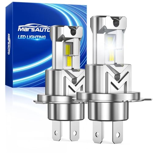Image of Marsauto M1C H4 /9003 Light Bulbs, Fanless IP68 Fog Light - 2 Pack | 6500K cool white, 1:1 mini size no adapter, fits car truck SUV motorcycle, all-weather IP68, 5-min DIY install