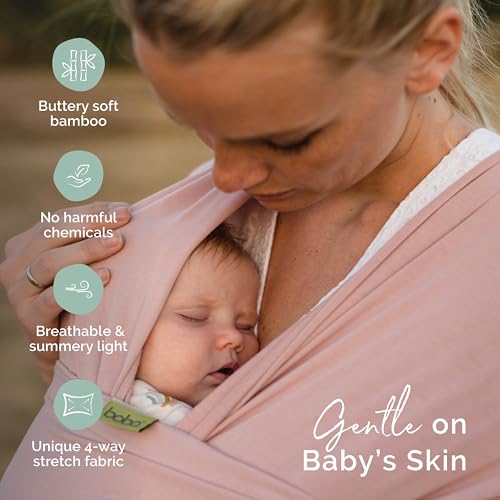 Image of Boba Baby Wrap Carrier - Original Baby Sling Carrier for Newborns (7-35 lbs), Soft, Secure, Hands-Free & Ergonomic, Ideal for Comfortable Bonding, New Parents (Serenity Bloom)