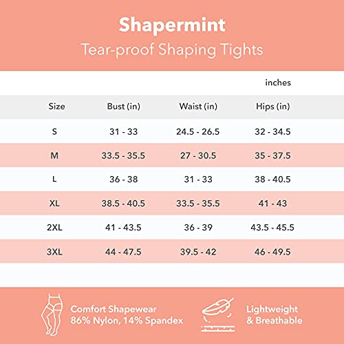 Shapermint Solid Black Opaque Tights With Nylon Control Top Hosiery Pantyhose For Women From Small To Plus Size, 3X-Large Black #TOP1