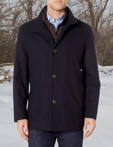 Image of LONDON FOG mens Wool Blend Car Coat With Bib