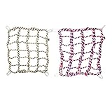 2er Pack Farbiges Kletternetz für Vögel und Kleintiere, Ratten-Kletternetz, Vogel Seil Kletternetz, Haustier-Hängematte, Kleintier-Spielzeug für Ratten, Hamster, Vögel (A)