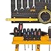 FEMICON Organize Your Garage with Functional Tool Wall Storage, 19 Hooks and 1 Rack, Sturdy Polypropylene, Black and Yellow