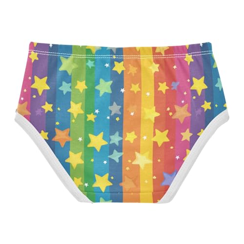 ZZKKO Rainbow Star Colorful Girls Underwear Toddler Panties for Girls Comfort Brief Size 2-8T2