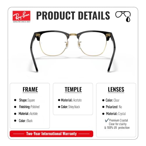 Image of Ray-Ban RB3016 CLUBMASTER BLUE-VIOLET LIGHT CLEAR Sunglass w /Official Kit