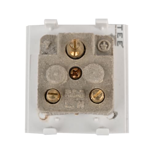 Image of Modular 5 Pin Universal Socket | 6A White | Compatible with Multi-Plug Connections | Electrical Switchboard Socket for Home, Office & Commercial Use (Pack of 5 Switch)