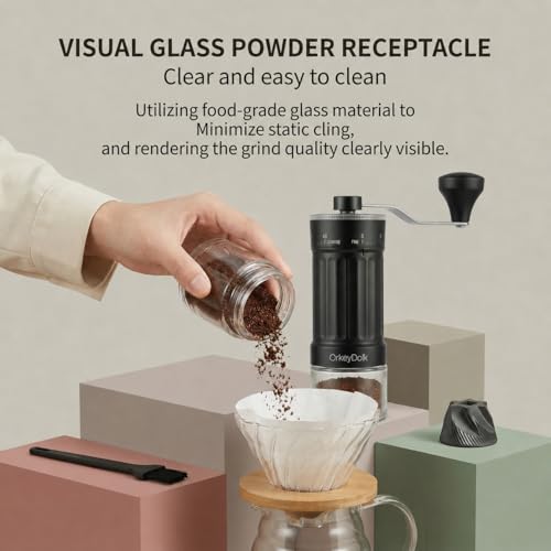 Externer, verstellbarer manueller Kaffeemühle mit hochpräzisem, zeitgemäßem Kegelmahlwerk aus Keramik, 40-stufige Einstellung, geeignet für Aeropress, Pour Over und Moka-Kannen. – Bild 5
