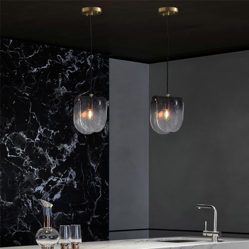 Lampe suspendue en verre gris fumé E12 avec câble réglable - 4