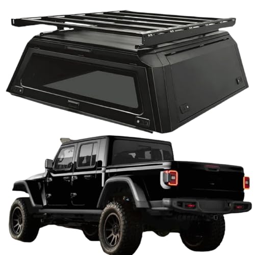 XRLHMJ 4x4 Offroad Aluminum Hardtop Canopy Shell Truck Tonneau Cover Seal Camper for Truck Tonneau Cover Parts Truck Cap Compatible for Jeep Gladiator