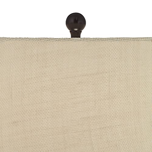 360 Lighting San Carlos Coastal Modern Table Lamp 29" Tall Natural Rattan Wicker Bronze Oatmeal Fabric Tapered Drum Shade For Bedroom Living Room House Home Bedside Nightstand Office Family #TOP2