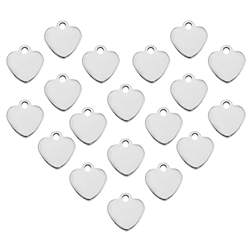 UNICRAFTALE Über 200pcs Laser Cut Herzanhänger Aus Edelstahl Metal Blank Stamping Tag Charms Herzförmiger Glatter Anhänger Für Halskette Anhänger Und Ohrring DIY Making Craft