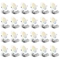Amico 24 Pack 6 Inch 5CCT Ultra-Thin LED Recessed Ceiling Light with Junction Box, 2700K/3000K/3500K/4000K/5000K Selectable, 1050 Lumens, Dimmable Canless Wafer Downlight, 12W Eqv 110W-ETL&FCC