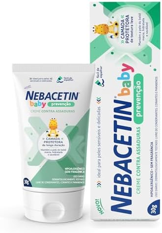 Creme Contra Assaduras Nebacetin Baby Prevenção - Pele Macia Hidr...
