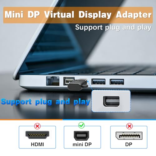 Adaptador de pantalla virtual Mini DisplayPort 4K Poyiccot con emulador EDID 2